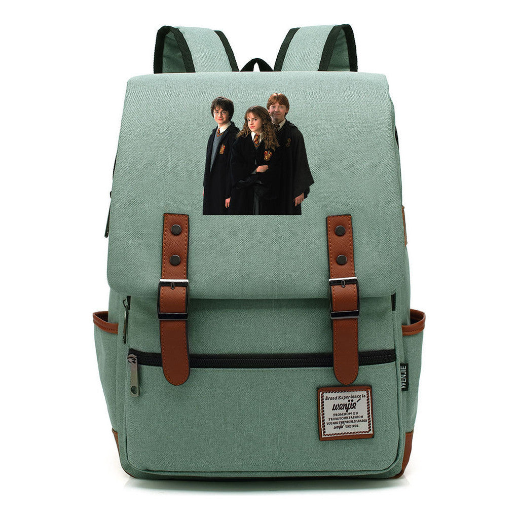 Academy Of Magic Print Teen Student School Bag For Men And Women Casual Belt Buckle Classic Backpack