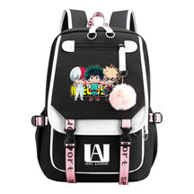 My Heroes Academy Usb Youth Student Backpack For Boys And Girls, Casual Woven Strap Flip Back Backpack