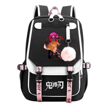 Cartoon Fashion Usb Youth Student Backpack Boy's And Girl's Leisure Ribbon Flip Backpack
