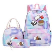 Cartoon Cute Three Cheap Bear Student Backpack Lunch Bag Three Piece Set Backpack Set