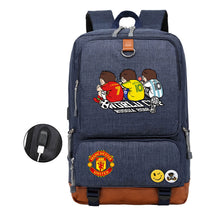 Football Star Cristiano Ronaldo Printed Usb Youth Backpack For Leisure Travel Backpack