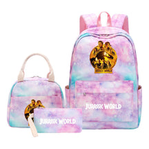 Jurassic Park Dinosaur Student School Bag Lunch Bag Three Piece Set Backpack Set