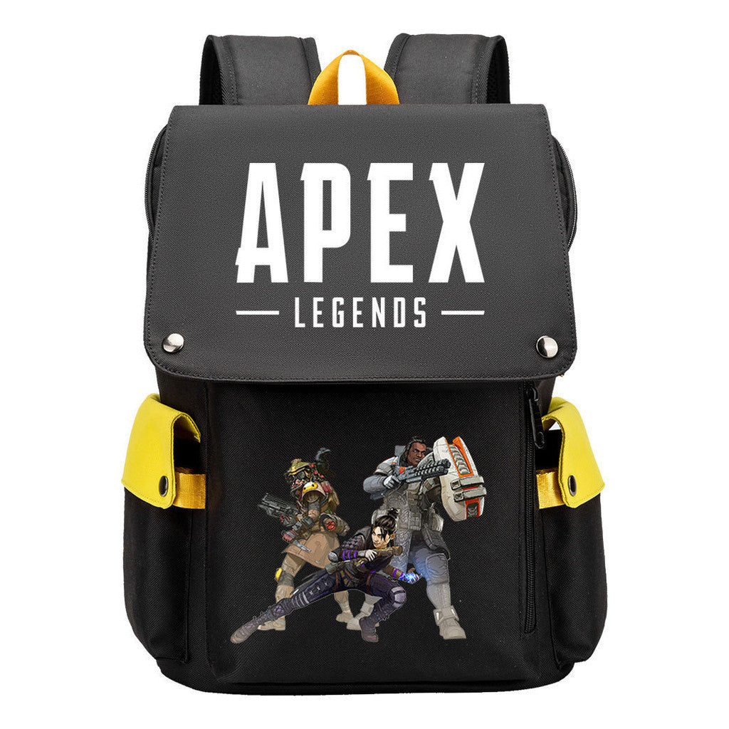 Apex Hero Print Usb Charging Cap Head Style Student School Bag Casual Backpack