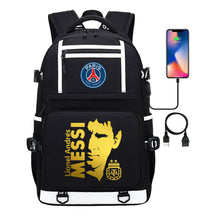 Gold Sports Football Star Printed Usb Youth School Bag Backpack Leisure Travel Backpack