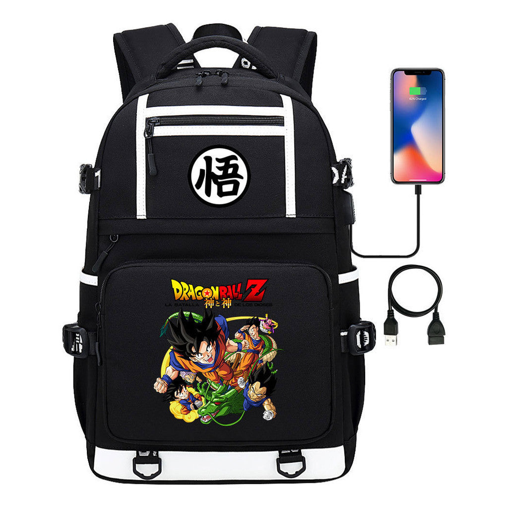Manga Dragon Ball Usb Youth Student Backpack For Men And Women, Backpack For Leisure Travel