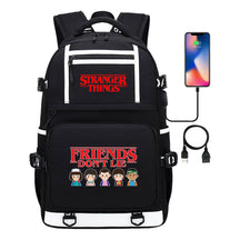 Strange Story Printed Usb Youth Student Backpack For Men And Women's Leisure Travel Backpack