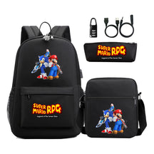 Usb Password Lock Youth Student Backpack Three Piece Set For Men And Women Backpacks