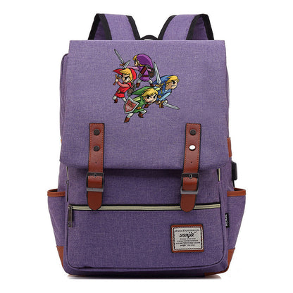 The Tears Of The Kingdom Of Zelda Game Printed Student Backpack Usb Men's And Women's Casual Backpack