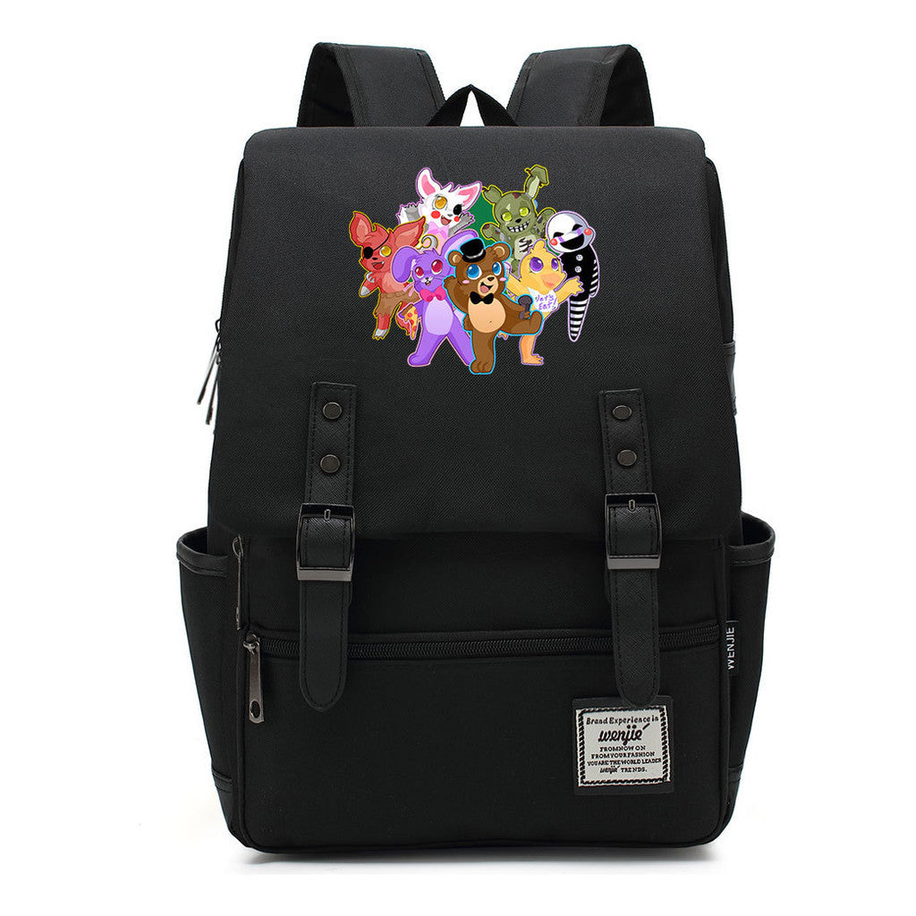 Toy Bear Printed Teenage Student Backpack For Men And Women, Casual Belt Buckle, Classic Backpack