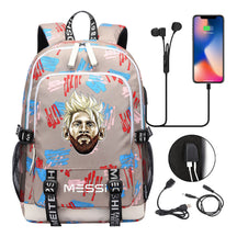 Sports Football Stars, Teenagers, Primary And Secondary School Students, Backpack Usb, Men's And Women's Leisure Backpack