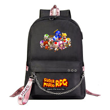 Mario Printed Usb Youth Student Backpack For Men And Women's Leisure Travel Backpack