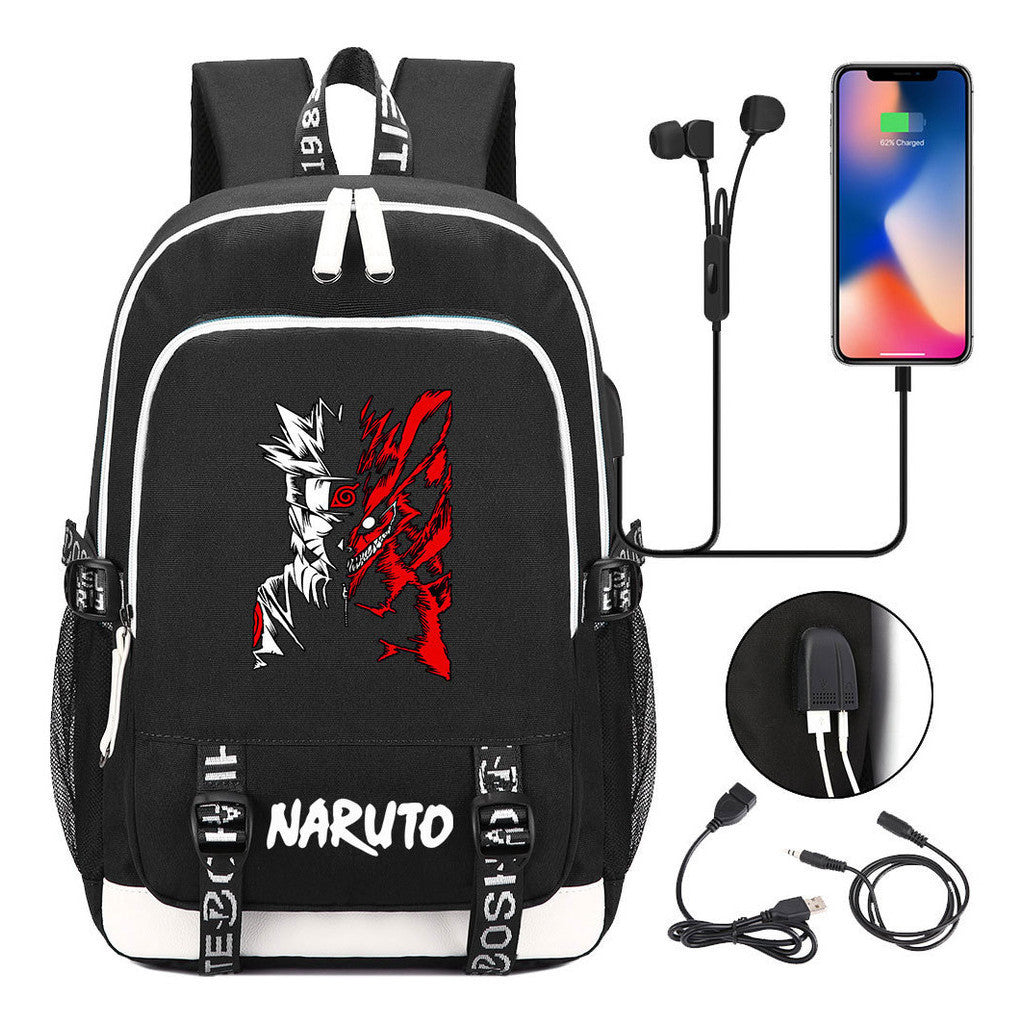 Naruto Student Backpack Usb Men's And Women's Casual Backpack