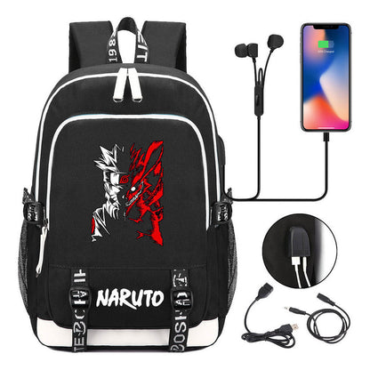 Naruto Student Backpack Usb Men's And Women's Casual Backpack