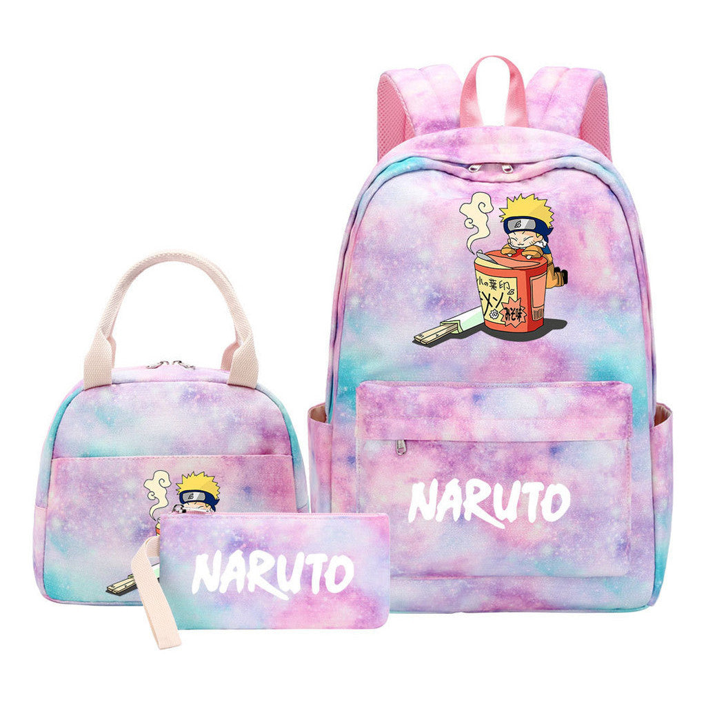 Naruto Teenage Girls School Bag Lunch Bag Three Piece Backpack Set