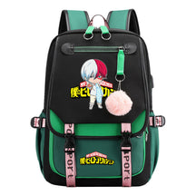 My Heroes Academy Usb Youth Student Backpack With Casual Woven Strap Flip Back Backpack