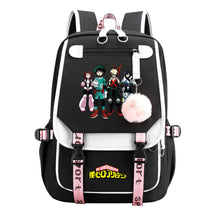 My Heroes Academy Usb Youth Student Backpack With Casual Woven Strap Flip Back Backpack