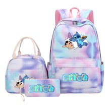 Interstellar Baby Stitch Youth Student Girls School Bag Lunch Bag Three Piece Set Backpack Set