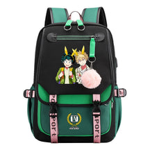 My Heroes Academy Usb Youth Student Backpack With Casual Woven Strap Flip Back Backpack