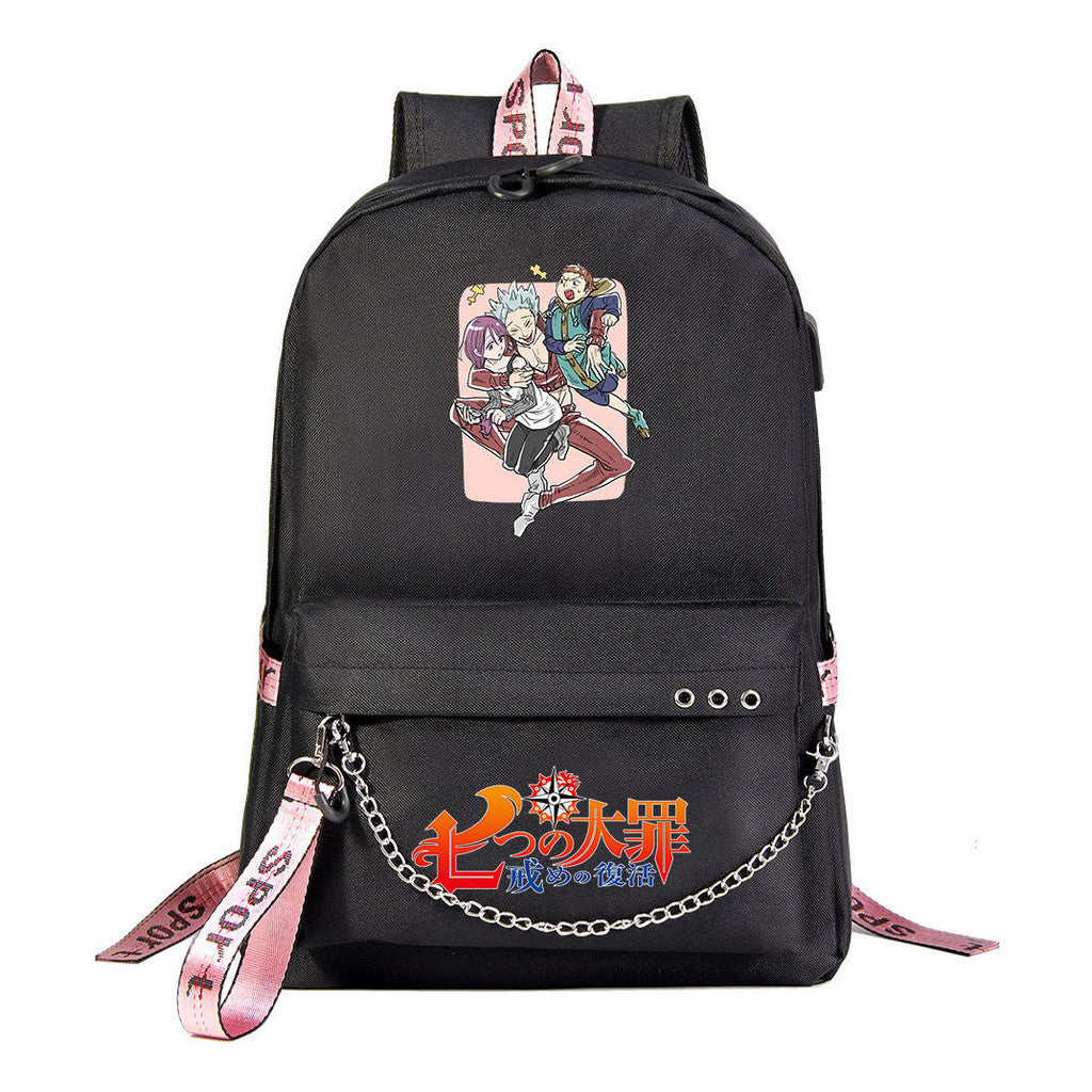 Usb Youth Student Backpack For Boys And Girls Leisure Travel Backpack