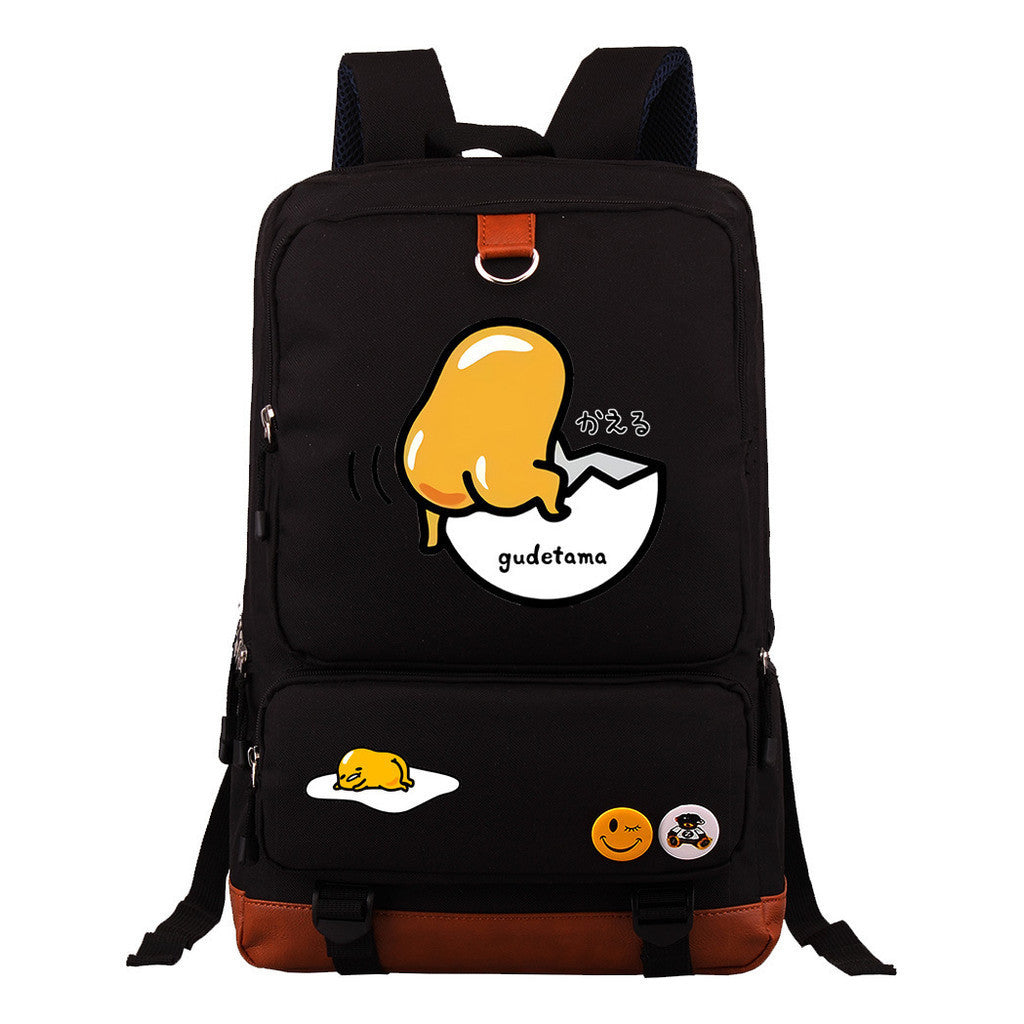 Cartoon Anime Lazy Egg Youth Student Backpack With Large Capacity Travel Bag For Boys And Girls Backpack