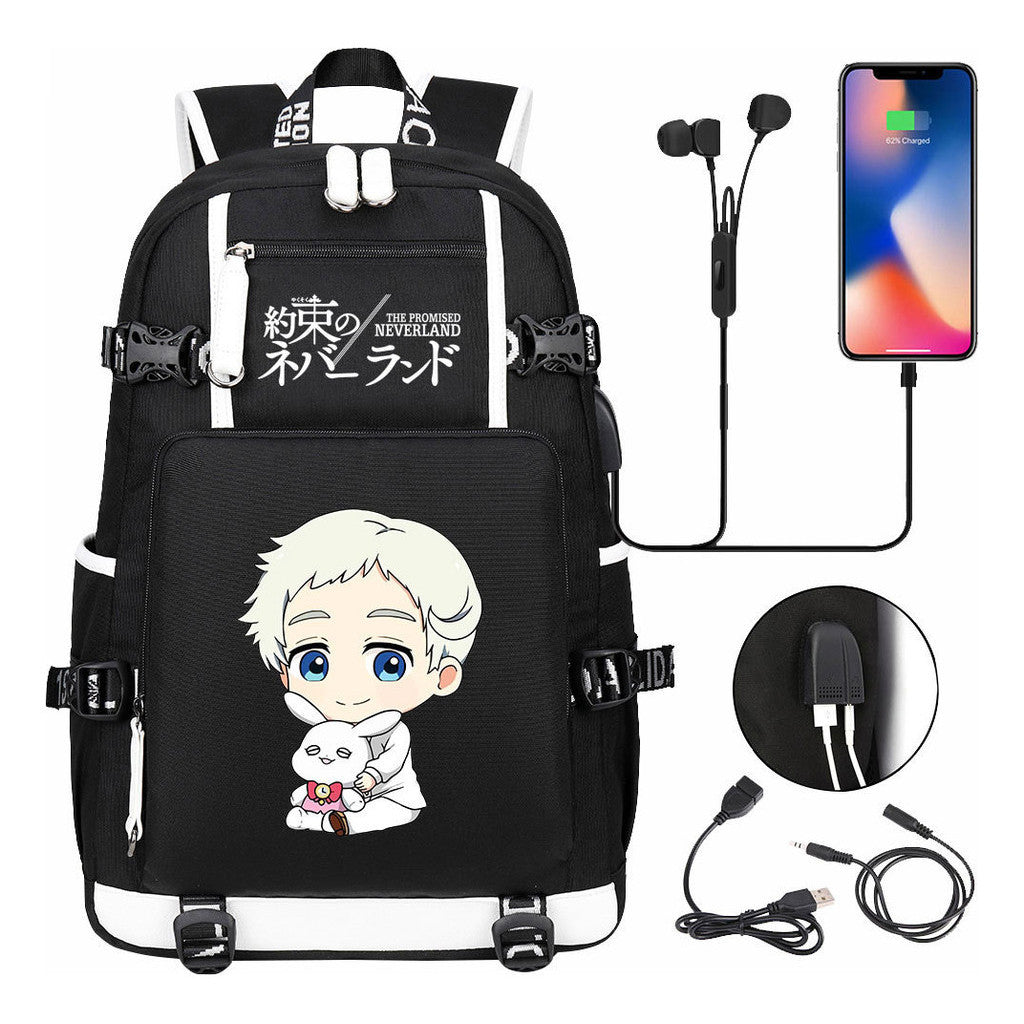 Promised Dream Island Usb Large Capacity Youth Student Backpack For Boys And Girls Leisure Travel Backpack