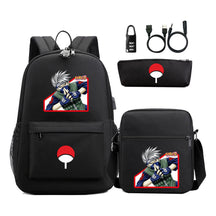 Naruto Usb Password Lock Youth Student Backpack Three Piece Set Backpack Set