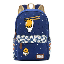 Cartoon Lazy Egg Printed Youth Student School Bag Fragmented Flower Boys And Girls Backpack