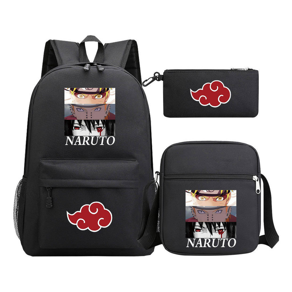 Anime Naruto Starry Sky Youth School Bag Three Piece Set For Boys And Girls Backpack Set