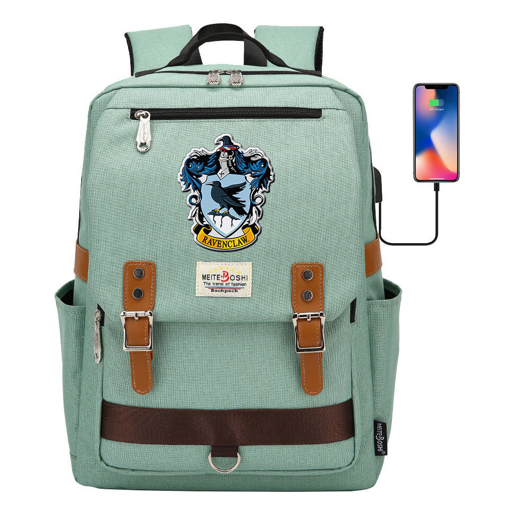 Usb Magnetic Buckle Student Backpack For Men And Women, Youth Leisure Backpack