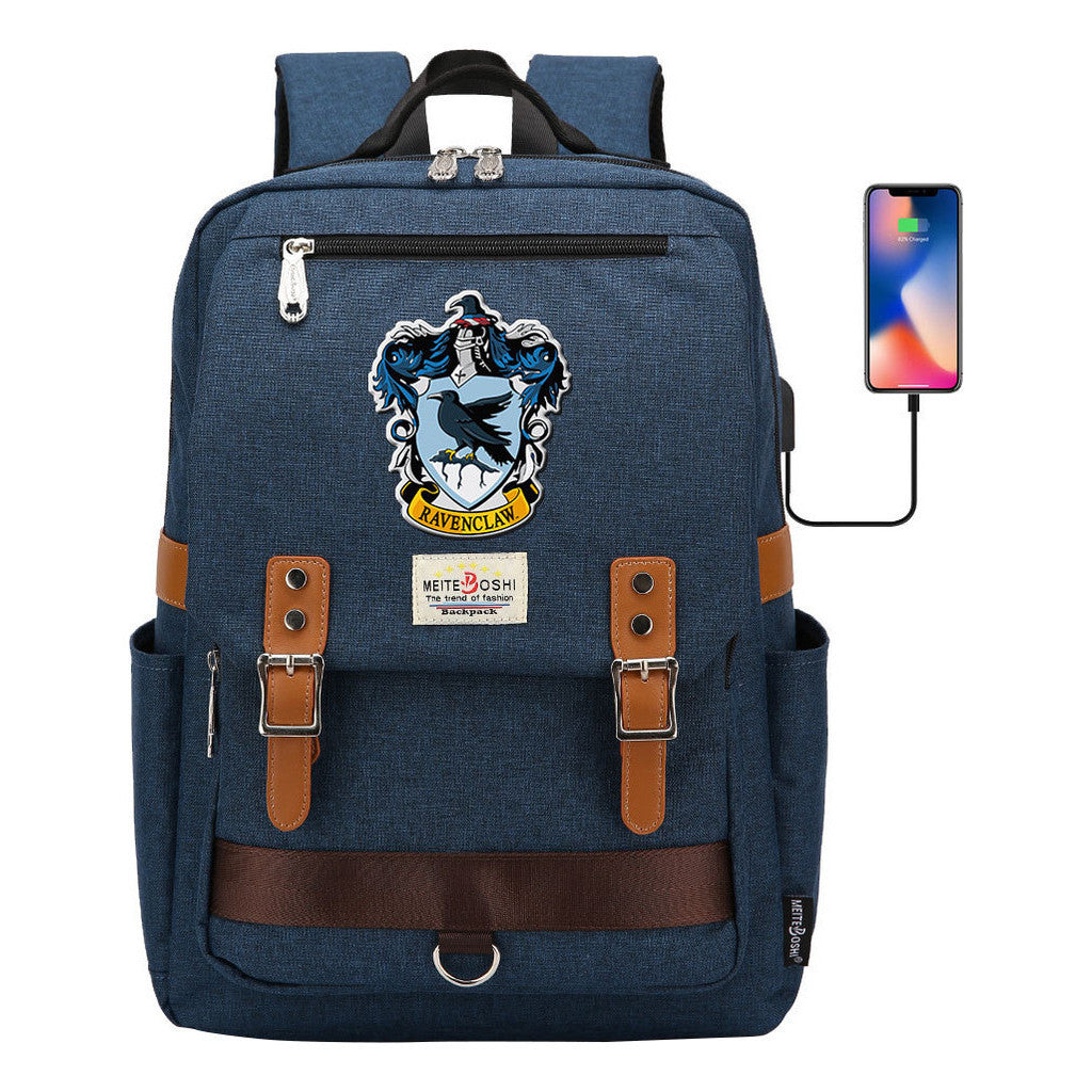 Usb Magnetic Buckle Student Backpack For Men And Women, Youth Leisure Backpack