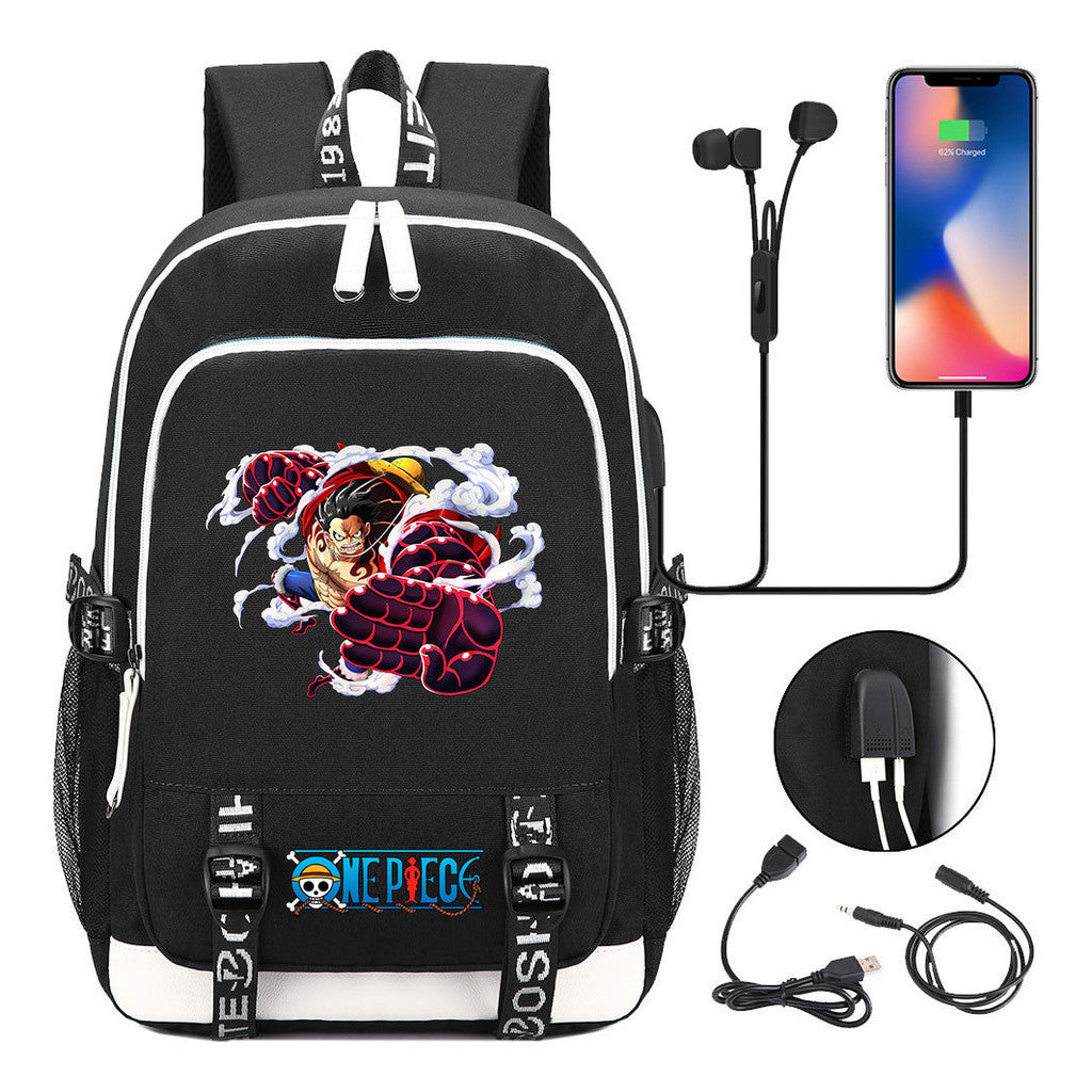 Anime Pirate Wang Lufei Youth Student School Bag Usb Men's And Women's Leisure Backpack