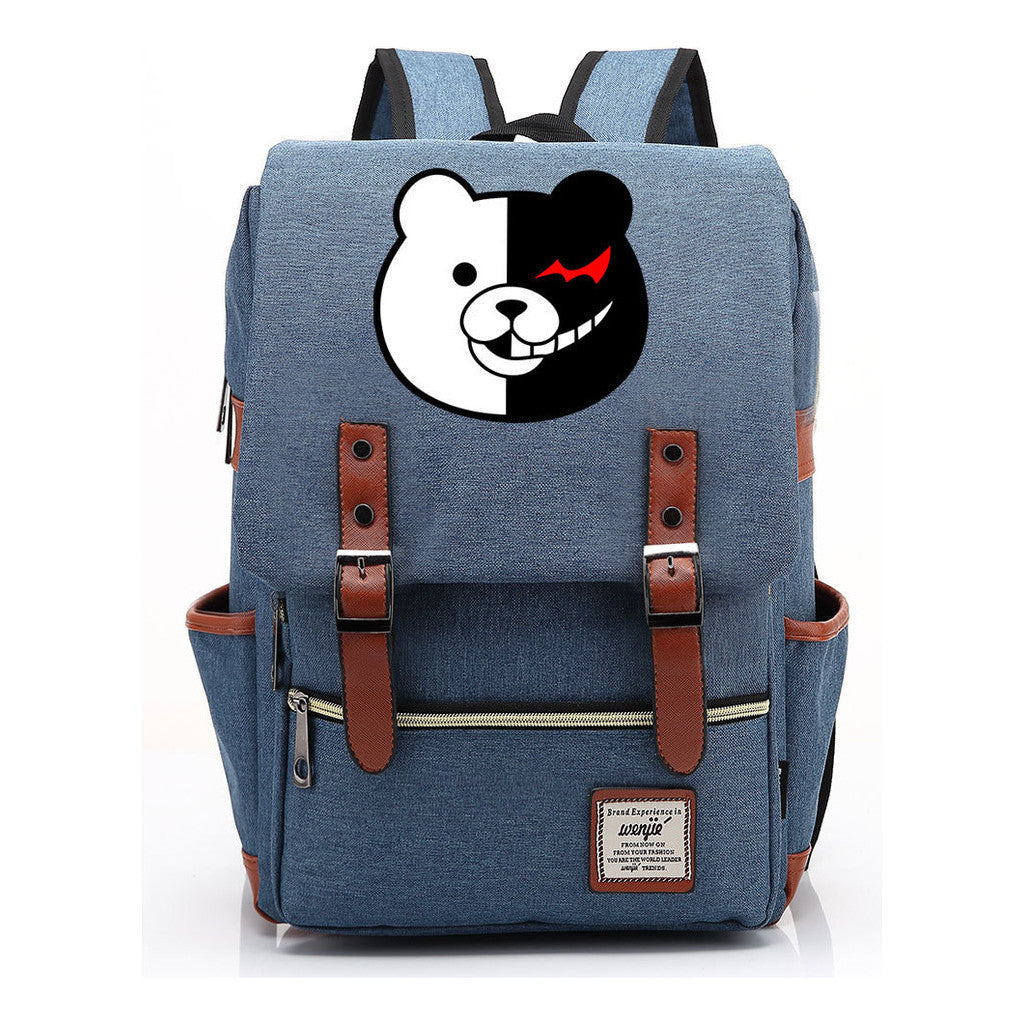 Printed Teenage Student Backpack For Men And Women With Casual Belt Buckle Classic Backpack