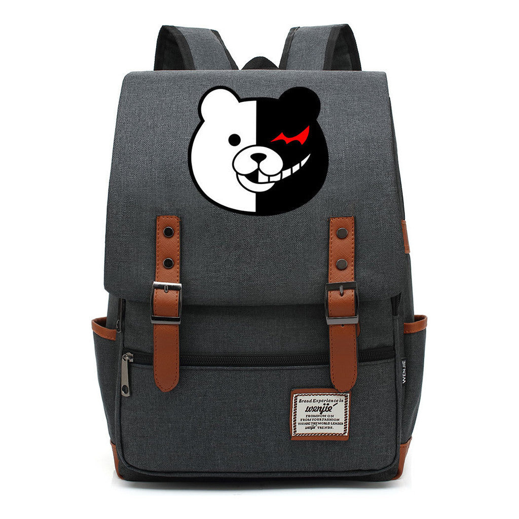 Printed Teenage Student Backpack For Men And Women With Casual Belt Buckle Classic Backpack