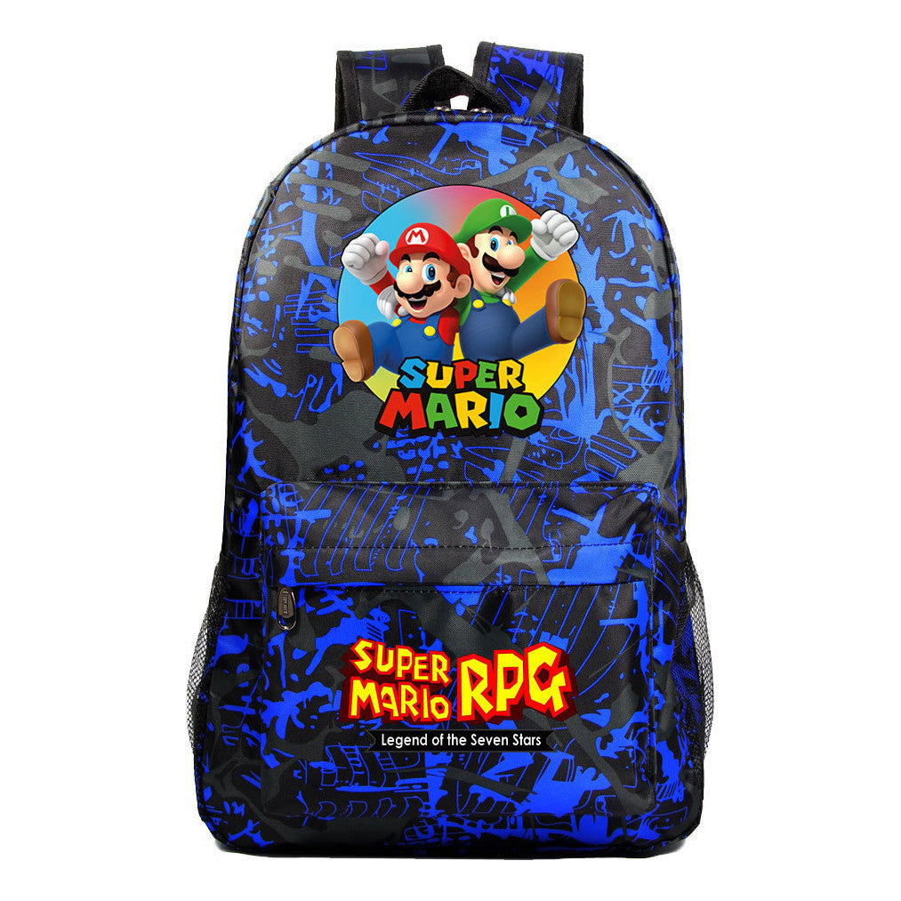Super Mario Starry Sky Student Backpack For Men And Women's Leisure Travel Backpack