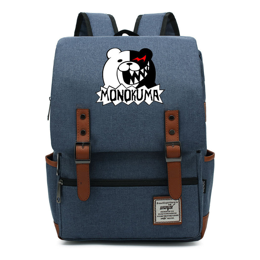 Printed Student Backpack With Men's And Women's Casual Belt Buckle, Classic Backpack