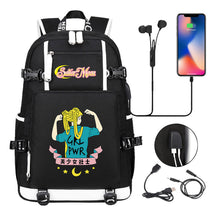 Beautiful Girl Warrior Usb Youth Student School Bag Travel Backpack