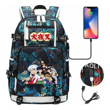 Anime Dog Yaksha Usb Earbuds Youth Student Backpack Travel Backpack