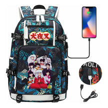 Anime Dog Yaksha Usb Earbuds Youth Student Backpack Travel Backpack