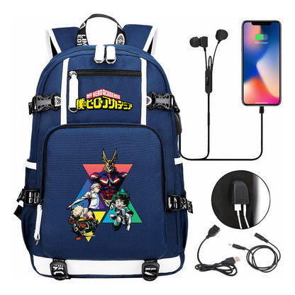 My Heroes Academy Usb Youth Student Backpack For Men And Women's Travel Backpacks