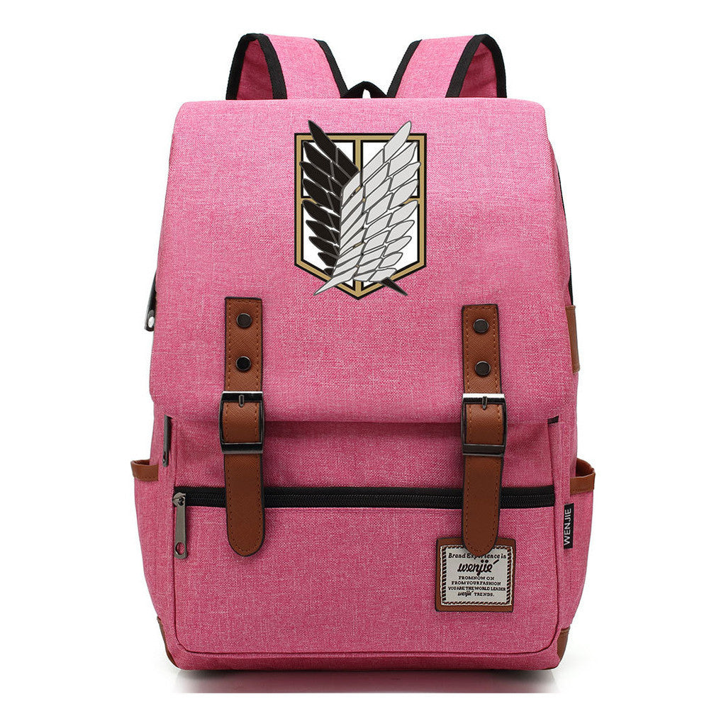 The Giant Of Manga Attack Printed Teenage Student Backpack For Men And Women With Casual Belt Buckle Classic Backpack 38*27*12.5cm