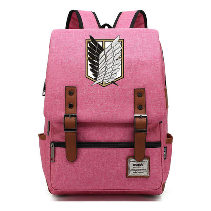 The Giant Of Manga Attack Printed Teenage Student Backpack For Men And Women With Casual Belt Buckle Classic Backpack 38*27*12.5cm
