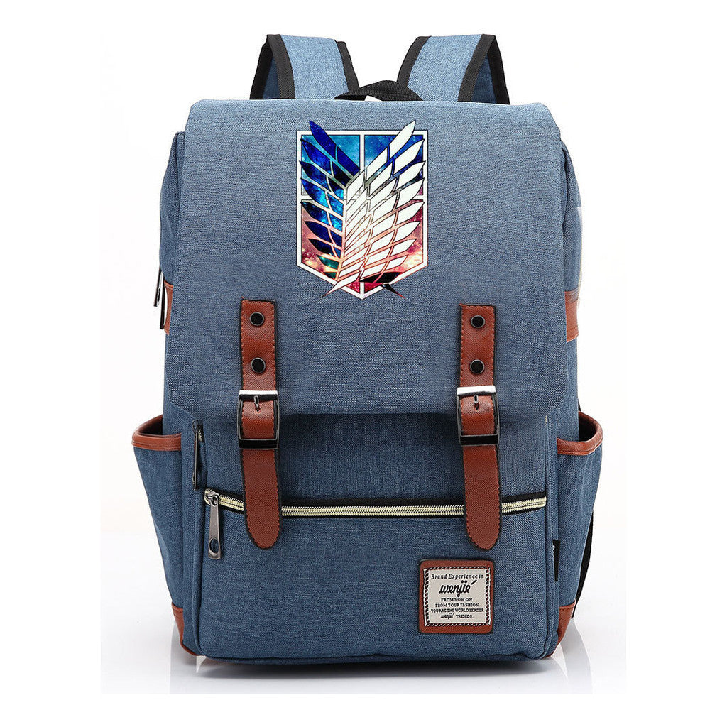 The Giant Of Manga Attack Printed Teenage Student Backpack For Men And Women With Casual Belt Buckle Classic Backpack  38*27*12.5cm