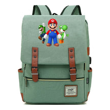 Super Mario Youth Student backpack USB casual backpack