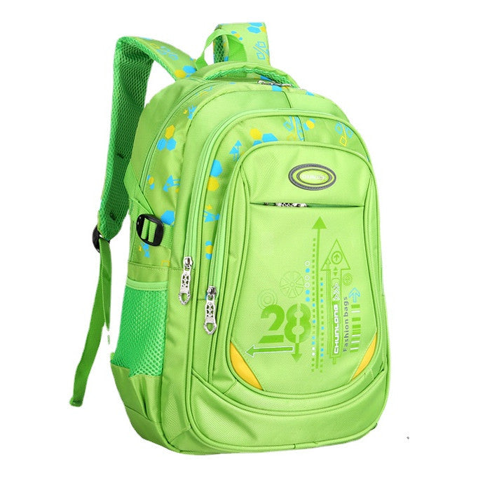 Student Male Splash Proof And Load Reducing Children's Backpack Nylon Backpack