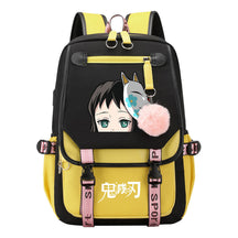 Cartoon Fashion Usb Youth Student Backpack Boy's And Girl's Leisure Ribbon Flip Backpack
