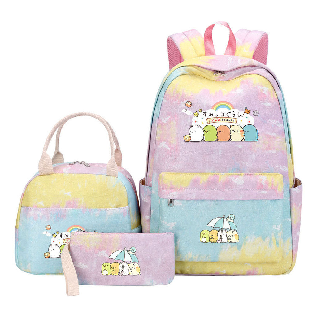 Corner Biology Student School Bag Lunch Bag Three Piece Set Backpack Set