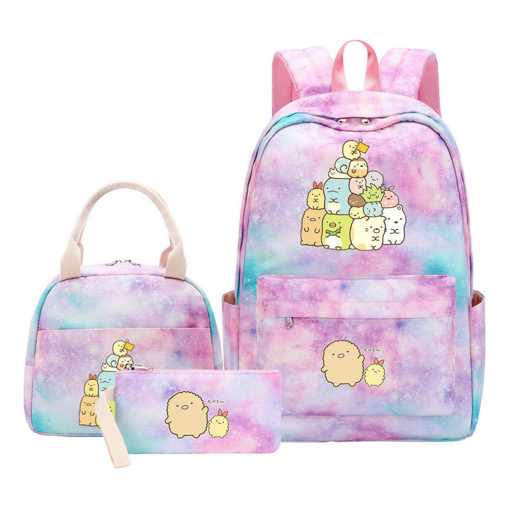 Corner Biology Student School Bag Lunch Bag Three Piece Set Backpack Set