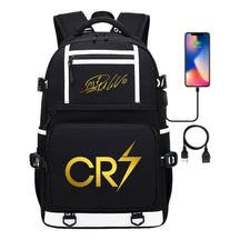 Sports Star Cristiano Ronaldo Usb Youth Student School Bag Men's And Women's Backpack Leisure Travel Bag