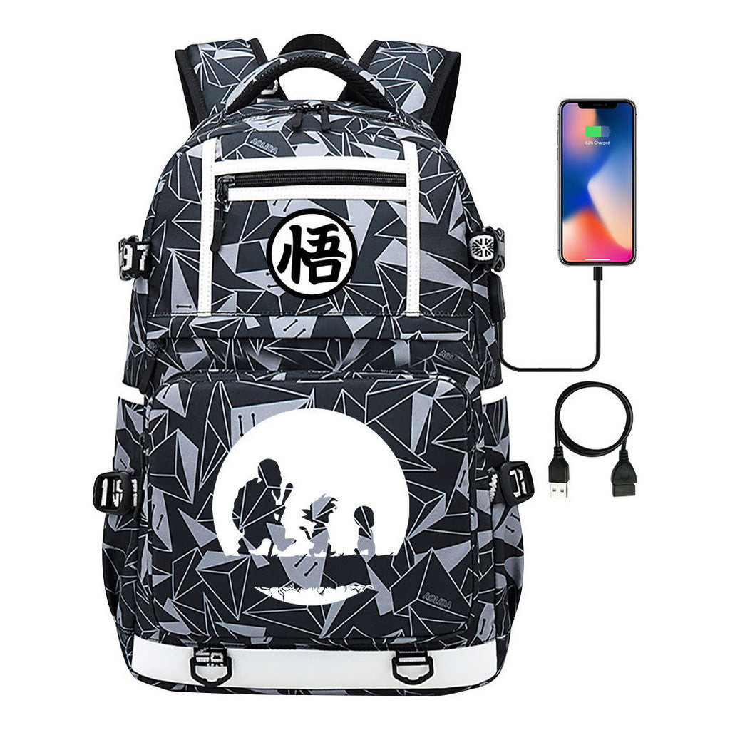 Manga Dragon Ball Usb Youth Student Backpack Men And Women, Backpack Leisure Travel