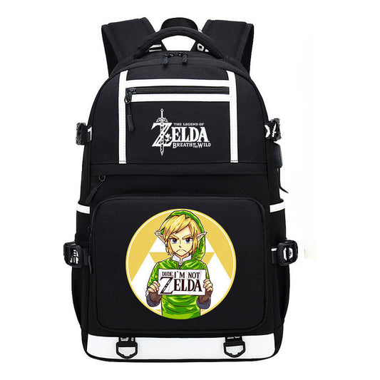 Legend Of Zelda Printed Usb Youth Student Backpack Men's And Women's Backpack Leisure Travel Bag